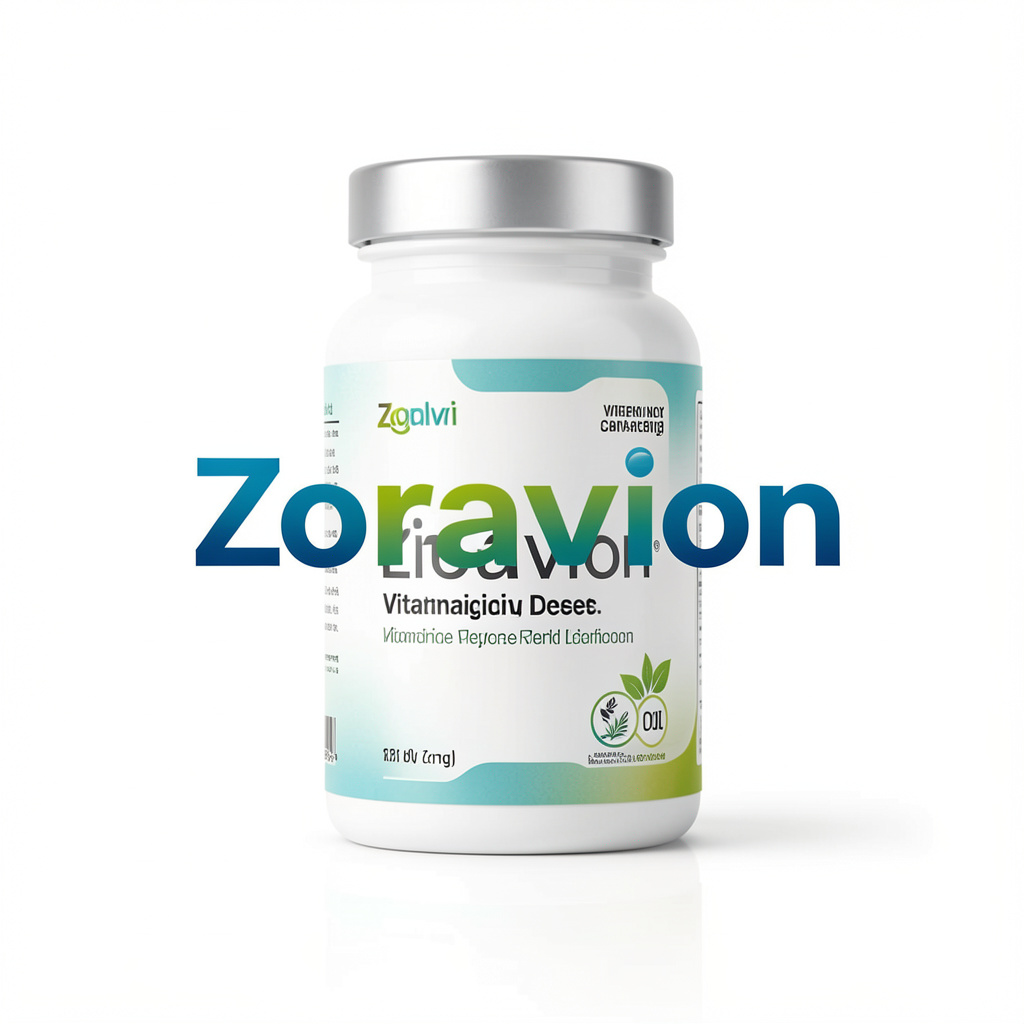 Zoravion natural daily balance complex supplement bottle on a light background